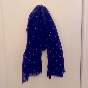J. Crew Navy Blue scarf w/ stars